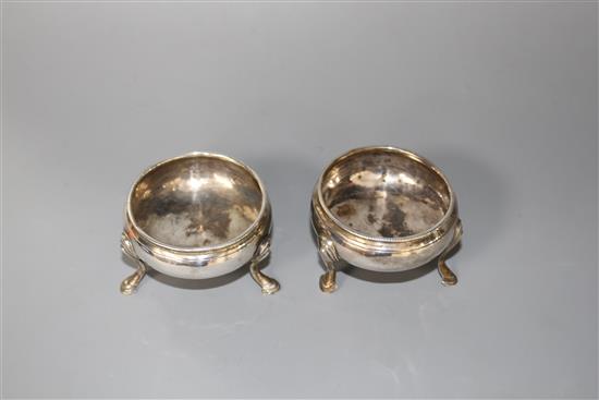 A pair of George III silver bun salts, by Peter & Ann Bateman, London, 1794,